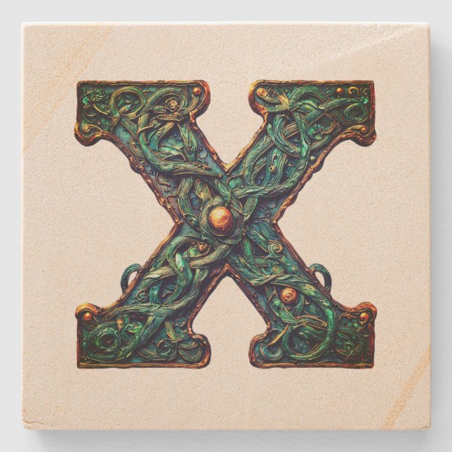 Monogram  stone coaster (Front)