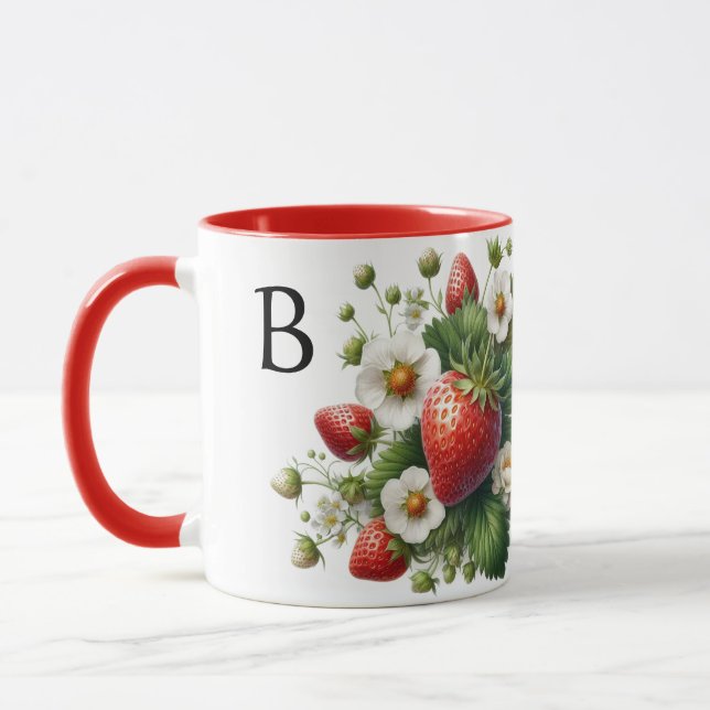 Monogram Strawberry Fruit  Combo Mug (Left)