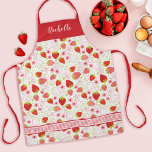Monogram Strawberry Pattern Apron<br><div class="desc">A cute pink and red strawberry pattern with monogram name decorates this apron. A fun summer themed apron. Personalize it with your name. Designed for you by Blackberry Boulevard.</div>