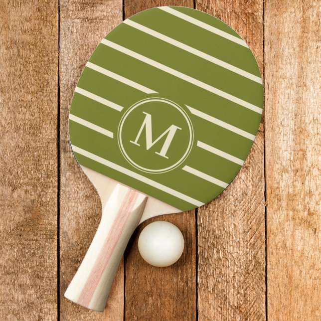 Monogram Striped Willow Green Colour Ping Pong Paddle (Creator Uploaded)