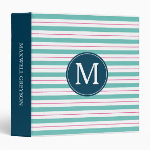 Monogram Stripes Back To School Binder for Her