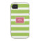 Monogram Stripes iPhone Cases (Green/Pink)