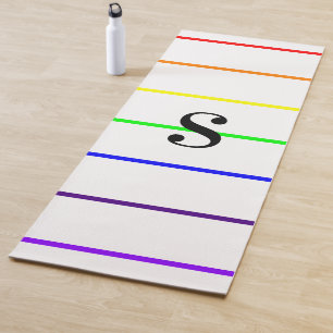 Monogram Stripes Namaste Black Backside Yoga Mat