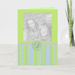 monogram stripes photo card
