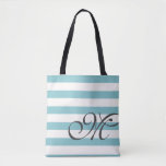 Monogram & Stripes Tote Bag<br><div class="desc">Personalize with your initial. Monogram & Stripes Tote Bag</div>