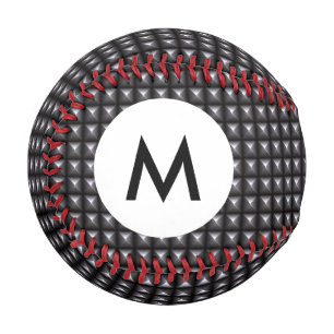 Monogram Studded Steel Texture Baseball