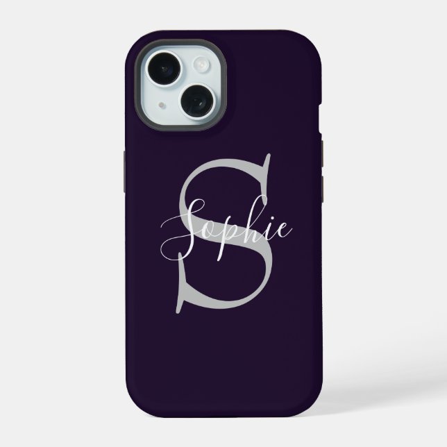 Monogram Stylish  iPhone 15 Case (Back)