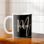 Monogram Stylish Modern Black Gold Coffee Mug<br><div class="desc">Start your day with elegance using the Monogram Stylish Modern Black and Gold Coffee Mug. Featuring a sleek black design paired with a bold gold monogram, this coffee mug adds a personalized and luxurious touch to your morning routine. Perfect for coffee, tea, or hot beverages, it combines modern style with...</div>