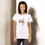 Monogram Stylish Modern Black Gold T-Shirt<br><div class="desc">Elevate your wardrobe with the Monogram Stylish Modern Black Gold T-Shirt. Featuring a sleek black base with a bold gold monogram in an elegant modern script, this t-shirt combines chic sophistication with casual comfort. Perfect for everyday wear, casual outings, or as a personalized gift, its luxurious gold detailing adds a...</div>