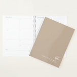 Monogram Stylish Modern Minimalist Beige Planner<br><div class="desc">A minimalist monogram design with classic monogram emblem in traditional block typography with your name below on a beige background. Personalize using customize menu. One design of a coordinating collection.</div>