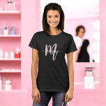 Monogram Stylish Modern Pink Business T-Shirt<br><div class="desc">Make a bold statement with the Monogram Stylish Modern Pink Business T-Shirt. This sleek, eye-catching tee features a chic blush pink colour and a contemporary monogram, combining professionalism with personal flair. Crafted from soft, high-quality fabric, it ensures all-day comfort and a flattering fit. Perfect for business casual settings or as...</div>
