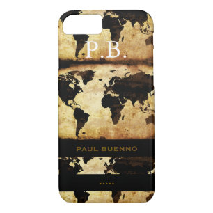 monogram stylish world-map Case-Mate iPhone case