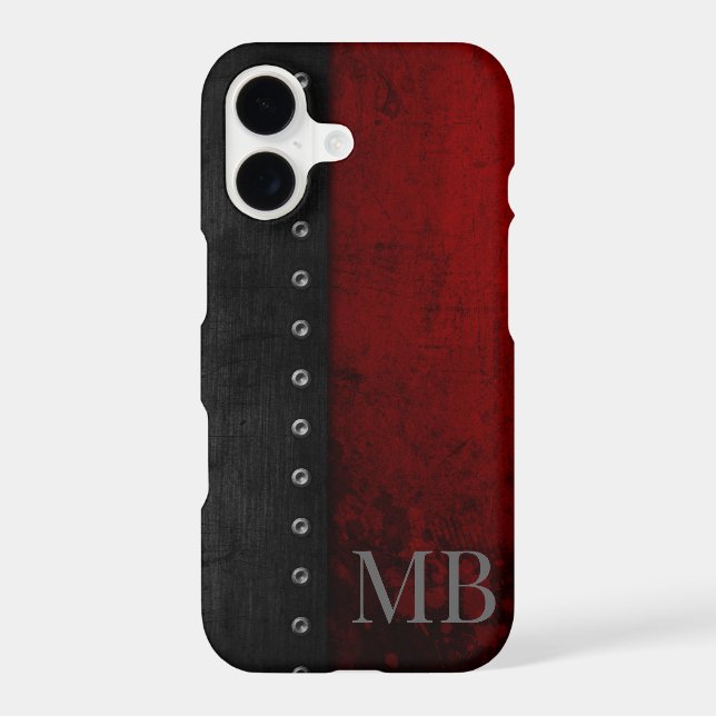 Monogram Stylistic Rustic Red Grunge (Back)