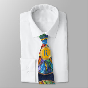 Monogram Sun Stained Glass Tie