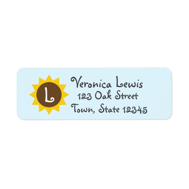 Monogram Sunflower Address Labels (Front)