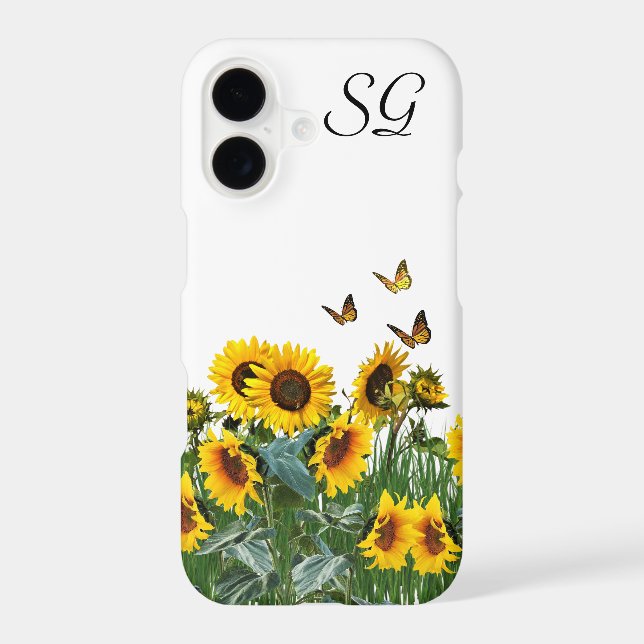 Monogram Sunflowers and Butterflies Floral  (Back)