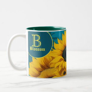 Monogram Sunflowers Vincent Van Gogh Mugs
