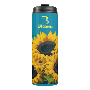 Monogram Sunflowers Vincent Van Gogh   Thermal Tumbler