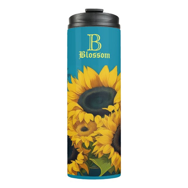 Monogram Sunflowers Vincent Van Gogh   Thermal Tumbler (Front)