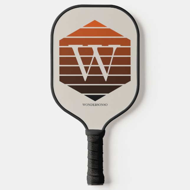 Monogram Sunset Gradient hexagon Pickleball Paddle (Front)