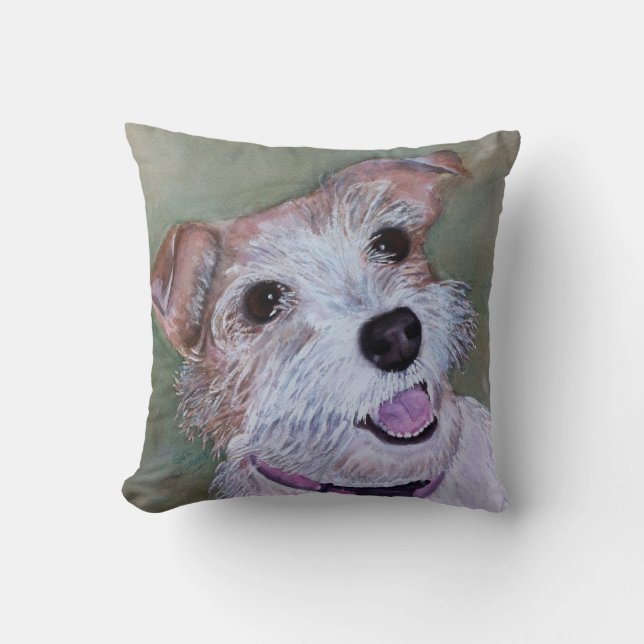 MONOGRAM SWEET JACK RUSSELL THROW PILLOW (Front)