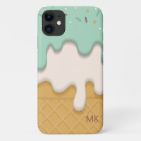Monogram Sweet Tasty Dripping Ice Cream Girly