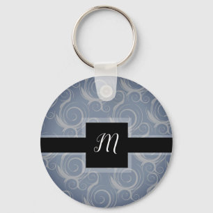 Monogram Swirls Keychain