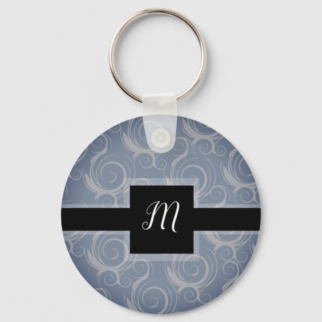 Monogram Swirls Keychain (Front)