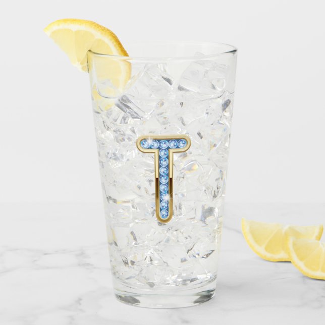 Monogram T - 16 oz Glass  (Front Ice)