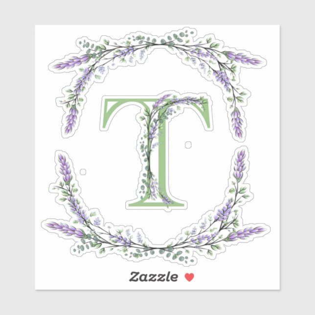 Monogram T Lavender Eucalyptus (Sheet)