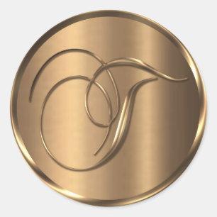 Monogram T NONMETALLIC Bronze Envelope Seal
