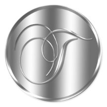 Monogram T Silver Colour Wedding Invitation Holida