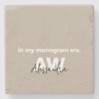 Monogram Tan White Typography Black Name Minimal