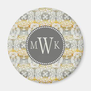 Monogram   Tapestry Rosette II Magnet