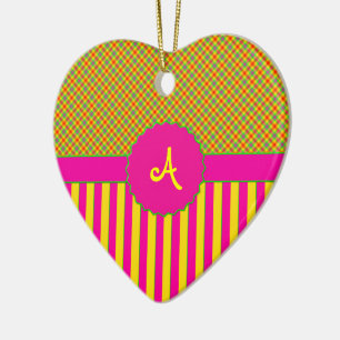 Monogram Tartan ORNAMENT, Tutti Frutti Yellow Ceramic Ornament