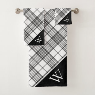 Monogram Tartan Plaid Bath Towel Set