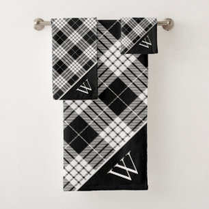 Monogram Tartan Plaid Bath Towel Set