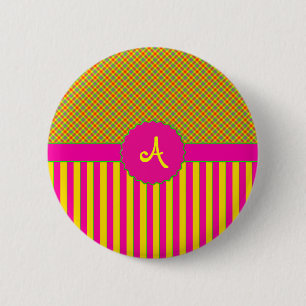 Monogram Tartan Tutti Frutti Yellow Button