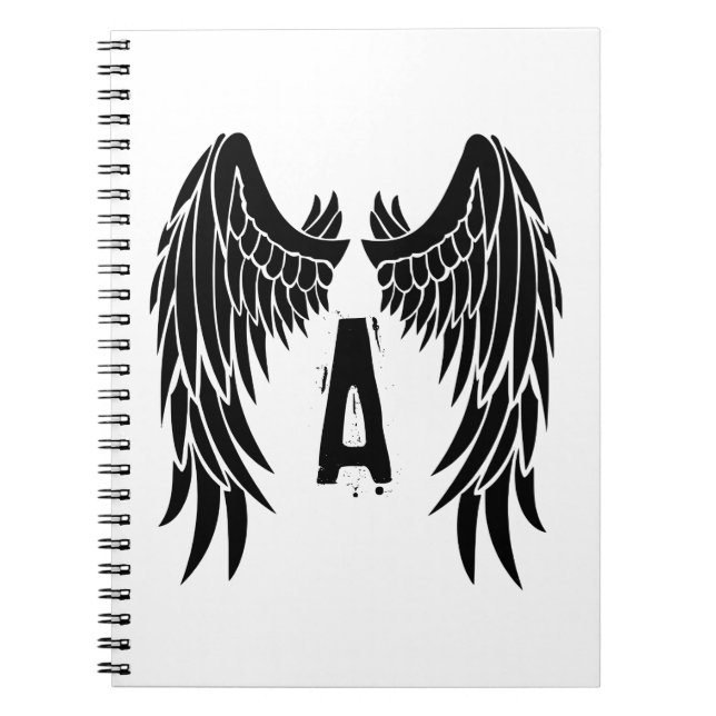 Monogram Tattoo Angel Wing Notebook (Front)