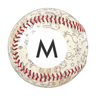 Monogram Tattoo concept pattern Baseball