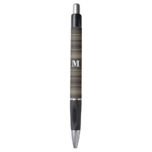 Monogram taupe stripes pen