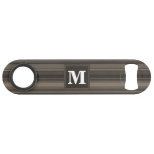 Monogram taupe stripes speed bottle opener