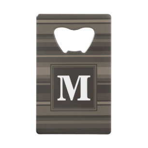 Monogram taupe stripes wallet bottle opener