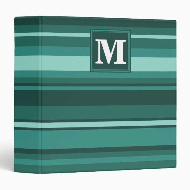 Monogram teal stripes binder (Front/Spine)