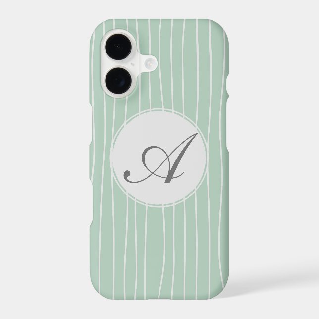 Monogram Teal Stripes Pattern (Back)