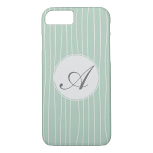 Monogram Teal Stripes Pattern Case-Mate iPhone Case