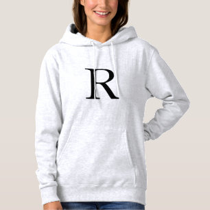 Monogram Template Cute Initials Name Light Grey Hoodie