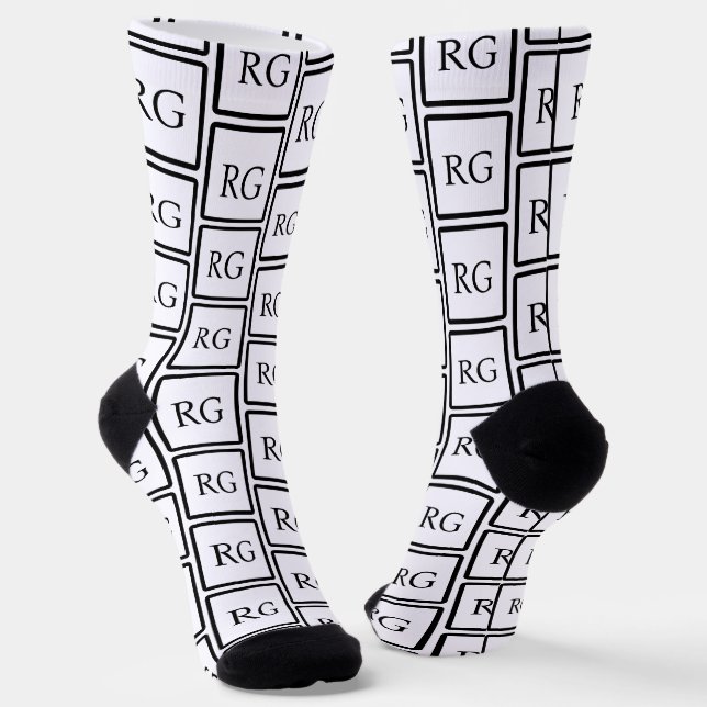 Monogram Template Make Your Own Personalized Socks (Angled)