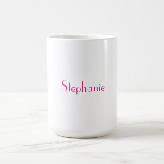 Monogram Template Pink Custom Name Gift 2023 Coffee Mug (Center)