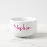 Monogram Template Pink Custom Name Gift 2023 Soup Mug<br><div class="desc">Designed with text template for monogram name and elegant two tone background in pink and white,  this is great for occasions like weddings,  bridal shower,  birthdays,  anniversary,  Christmas,  holidays etc.</div>